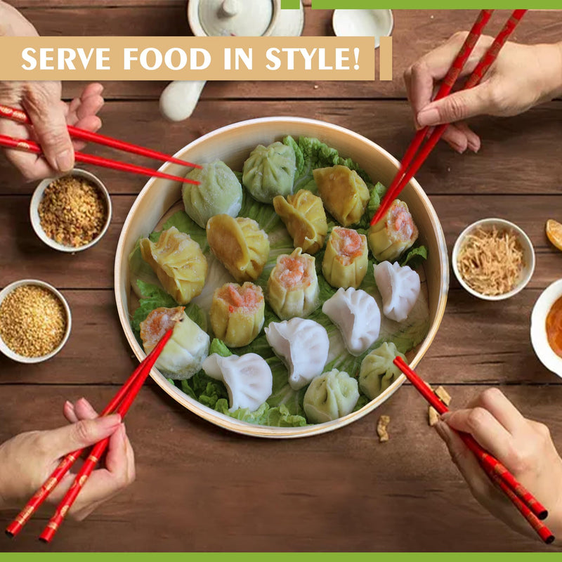Zoie + Chloe Bamboo Steamer Basket - 2-Tier Dumpling Steamer for Cooking with 2 Reusable Cotton Liners for Bao, Dim Sum, Veggies, Asian Steamed Buns -Stackable, Space-Efficient - 8-Inch Steam Basket 8 INCH