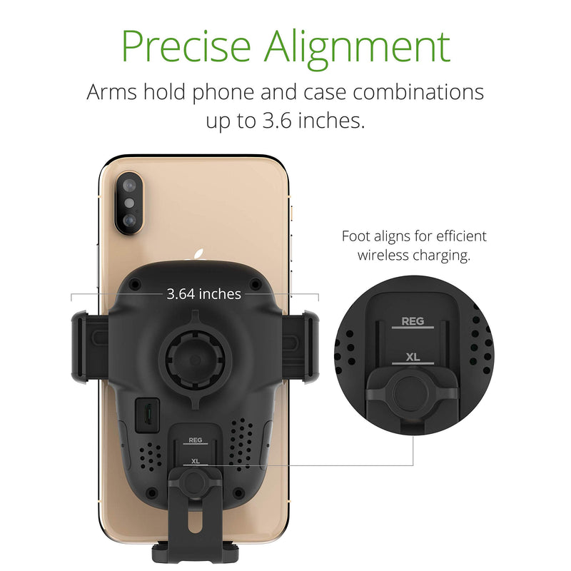 iOttie Auto Sense Qi Wireless Car Charger - Automatic Clamping Dashboard Phone Mount with Wireless Charging for Google Pixel, iPhone, Samsung Galaxy, Huawei, LG, and other Smartphones. Dash & Windshield AutoSense 1
