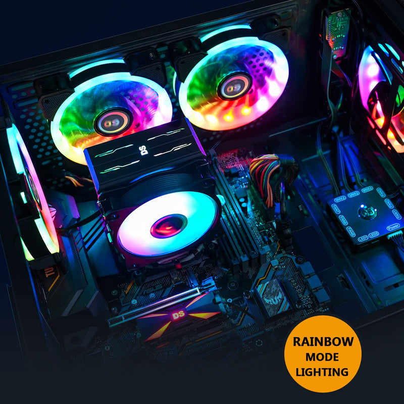 DS 6Pack 120MM RGB PC Cooling Fans, LED Case Fans with Remote Control for Computer, PC Case CPU Coolers, Radiators System (8th GEN Hub Box, A Series) Ring