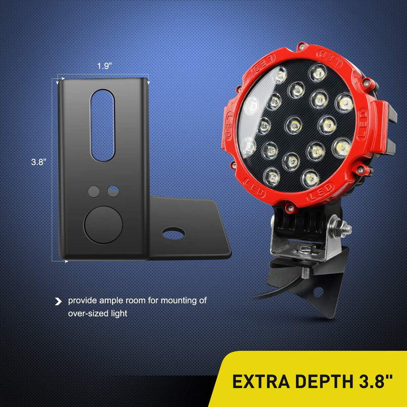 Nilight - 90026B 2PCS Jeep JK A-Pillar Windshield Hinge Mounting Brackets for Offroad LED Fog Light Halogen Work Light for 2007-2017 Jeep Wrangler JK,2 years Warranty,Black A-Pillar JK 2007-2017