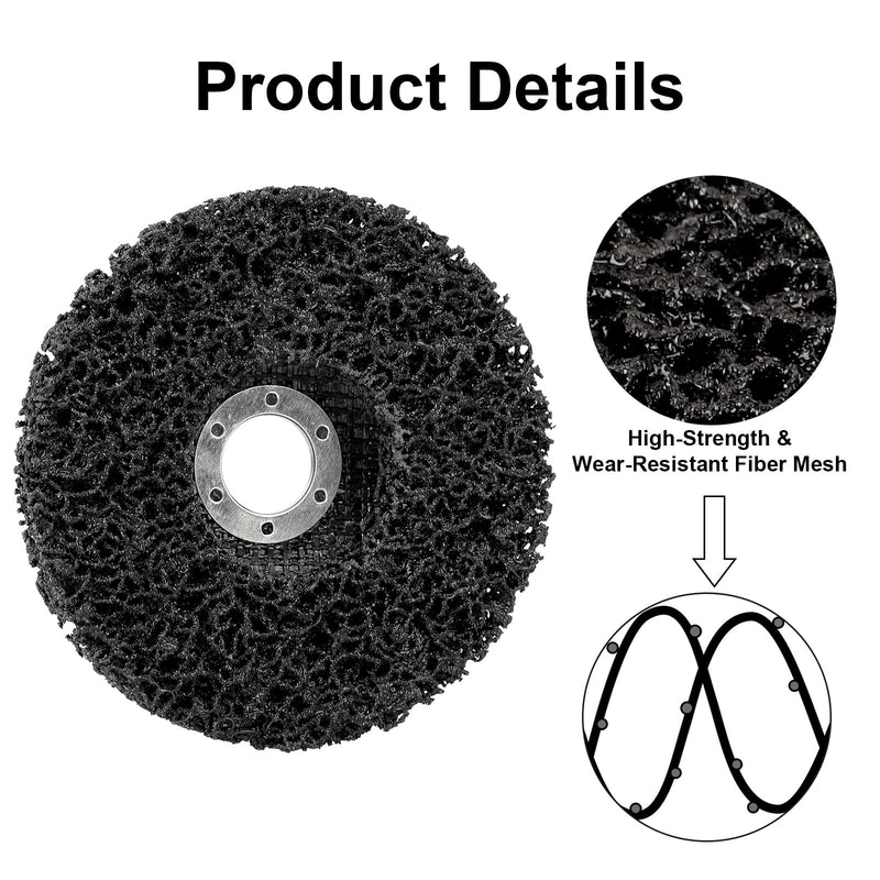 CSD disc sanding disc, 5 pieces coarse cleaning disc cleaning disc set, surface processing or paint removal polishing for drilling roller sanding disc (125 mm, black) 125 mm/black