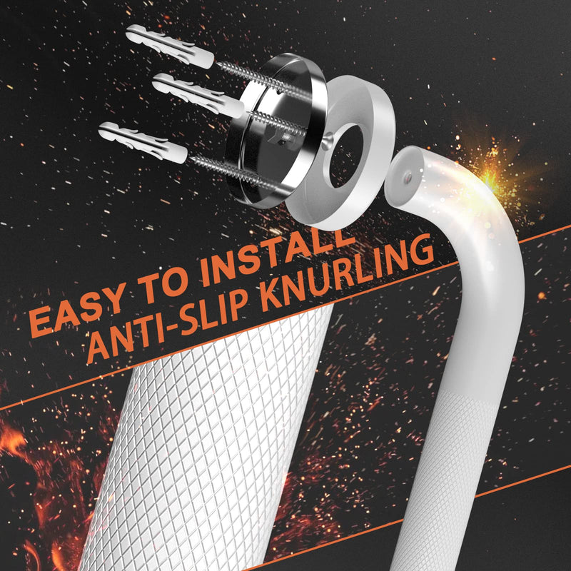 Oil Rubbed White Shower Grab Bars 32 Inch w/Anti-Slip knurled Grip, iMomwee Stainless Steel Wall Mount Bathroom Safety Balance Handrail, Handicap Elderly Senior Assist Textured Grab Bar Handle