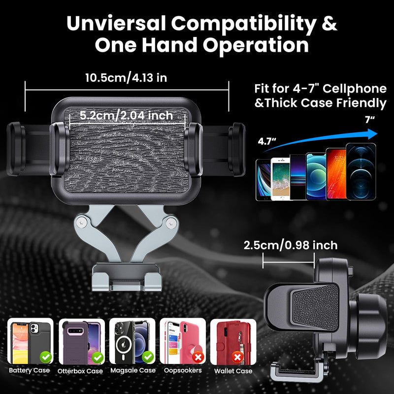 Kaishengyuan Upgraded Metal Phone Mount for Ram Truck 2019+, Dash Mount Cell Phone Holder Compatible with Dodge RAM 1500/2500/3500 & TRX, 360° Adjustable Adapter Phone Stand Fit for Most Smartphones Universal Mount