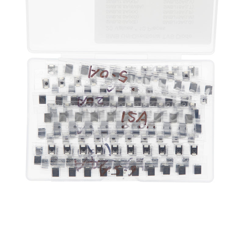 20 Values x 10 SMB 600W TVS Unidirectional Surface Mount Protective Diodes Kit