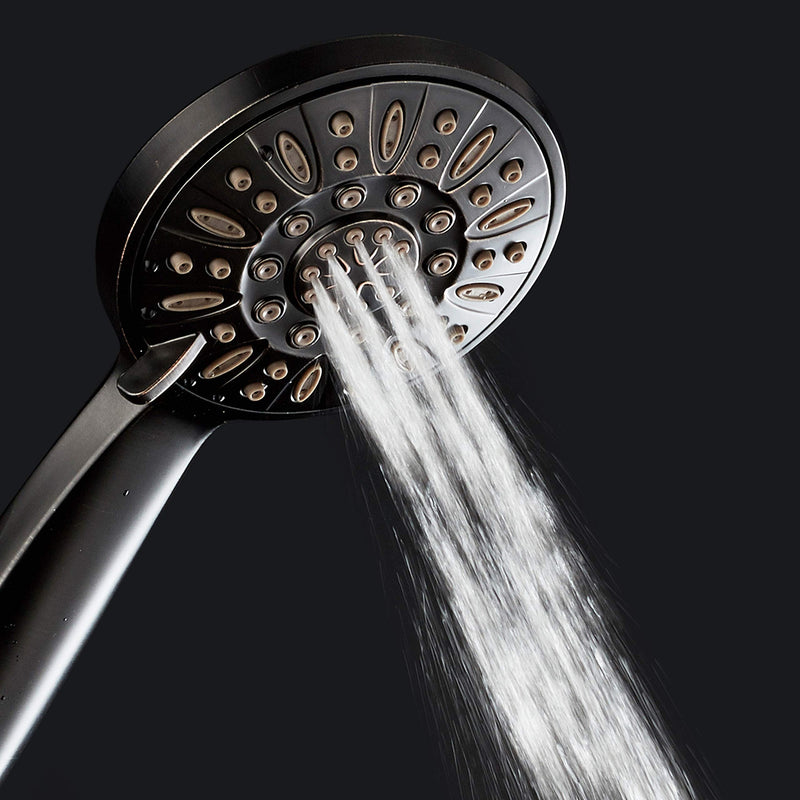 AquaDance High Pressure 6-Setting Oil Rubbed Bronze 4" Handheld Shower with Hose for the Ultimate Shower Experience! Officially Independently Tested to Meet Strict US Quality & Performance Standards 2.5 Gallons Per Minute