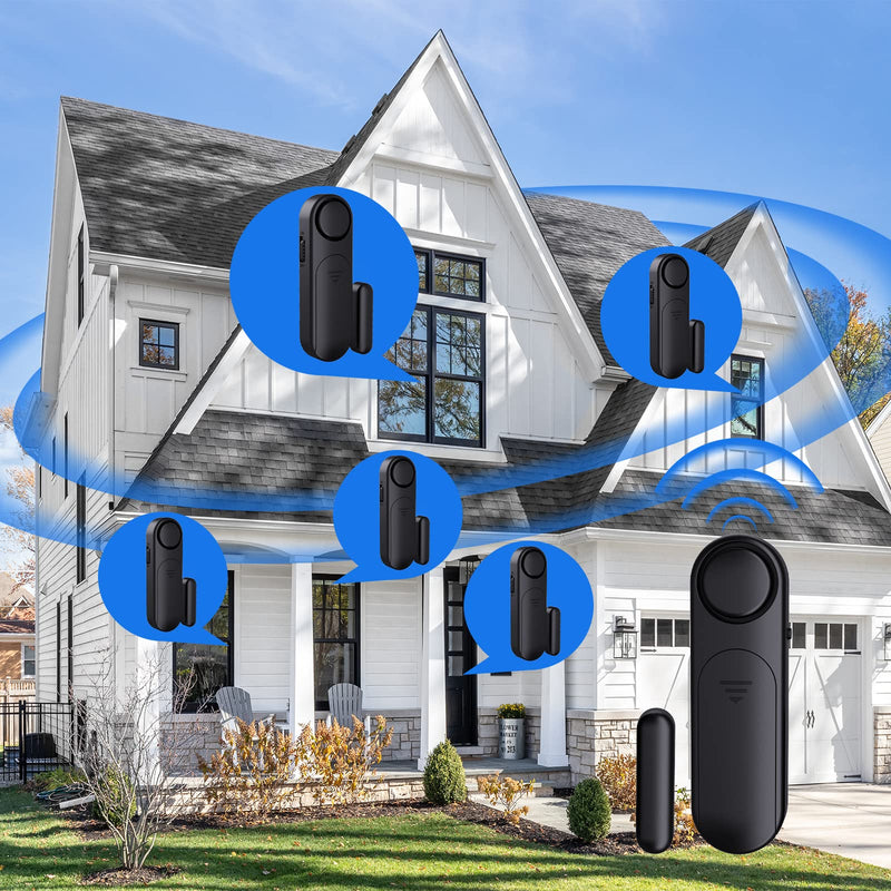 Door Alarm When Opened (2 Pack), 120dB Door and Window Open Sensor for Home Security/Kid Safety/Pool Safety, Sliding Front Door Opening Sensor Alert for Garage/Apartment/Business Office Entry,Black