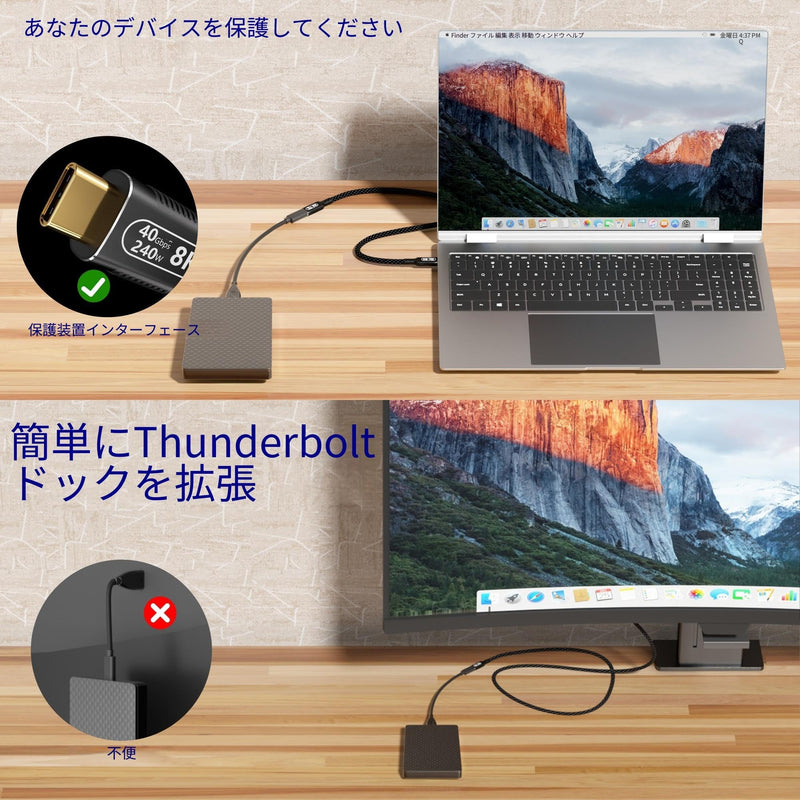 10ft/3M USB-C Male to Female Extension Cable - Thunderbolt 4/USB4/3 Compatible, 40Gbps, 8K@60Hz, 140W PD Fast Charging for M-acBook Pro, Monitors & Type-C Devices 3 m
