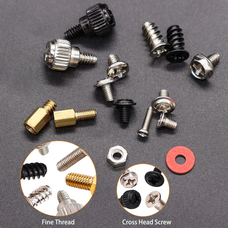 mankk 502PCS Computer Screw Assortment Kit Motherboard Standoffs Screws Laptop Screws for HDD Hard Drive,PC Case,Fan,ATX Case, SSD,CD-ROM