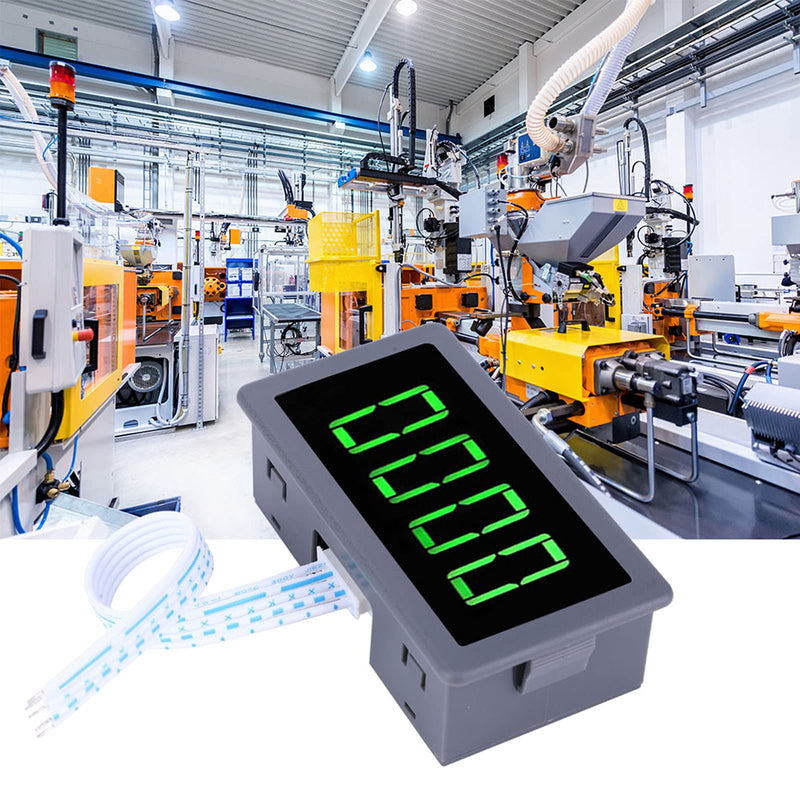 Green 4 Digit LED Engine Tachometer Hall Proximity Switch Magnetic Sensor Speed Meter + NPN Hall Proximity Switch Sensor Holder (Tachometers)