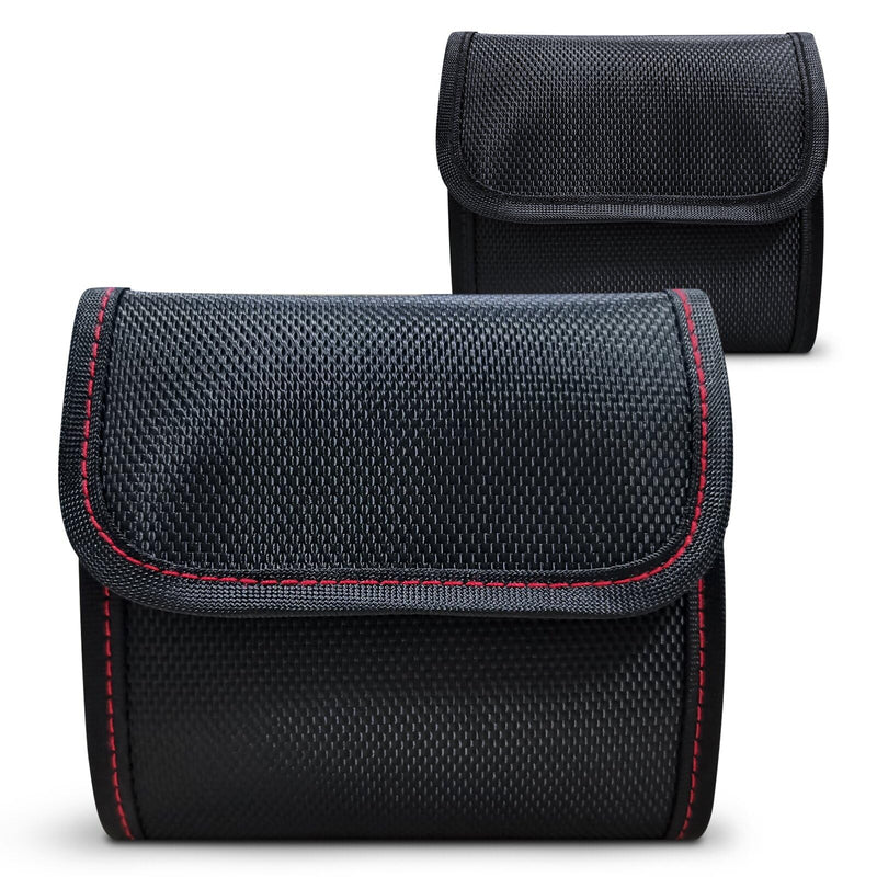 Professional Photography Filter Bag, 3-Pocket Camera Lens Filter Bag Entrainment, Waterproof And Dustproof Anti-Fall Design Suitable for 25mm-82m Filters, Pack of 2 (Black) Black