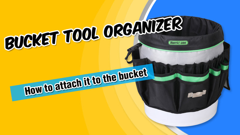 HURRICANE 5 Gallon Bucket Tool Bag Organizer, Garden Tool Caddy with 52 Pockets, Waterproof for Most Buckets (Pack of 2) 5 gallons (Pack of 2)