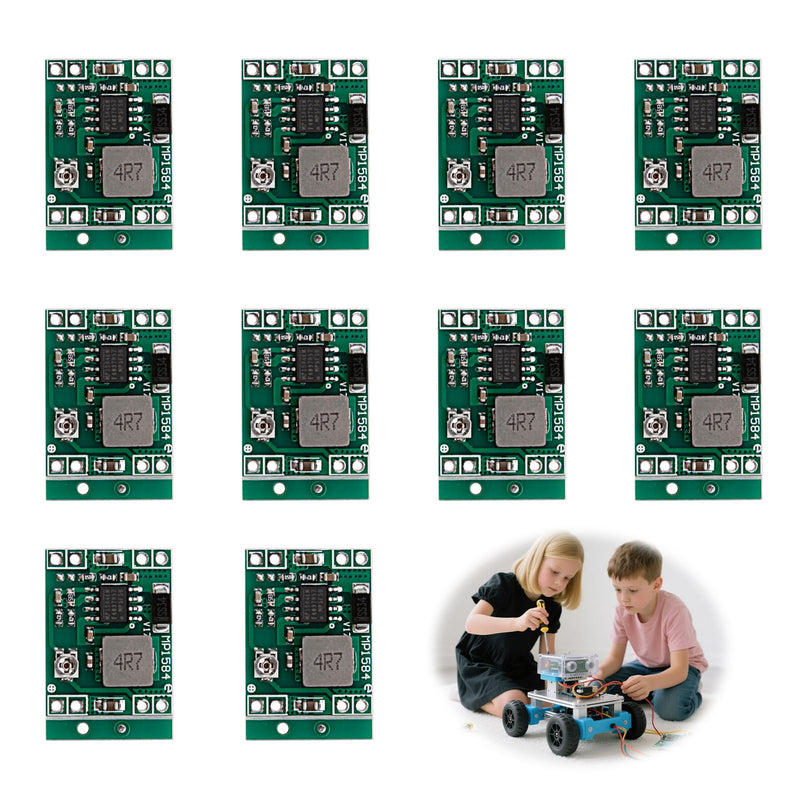 Pack of 10 Mini Step Down Converter Modules, DC-DC Buck Converter, 4.5-28V Voltage Converter, Ultra Small DC-DC Converter, 24V to 12V 9V 5V 3V Step Down Adjustable Converter