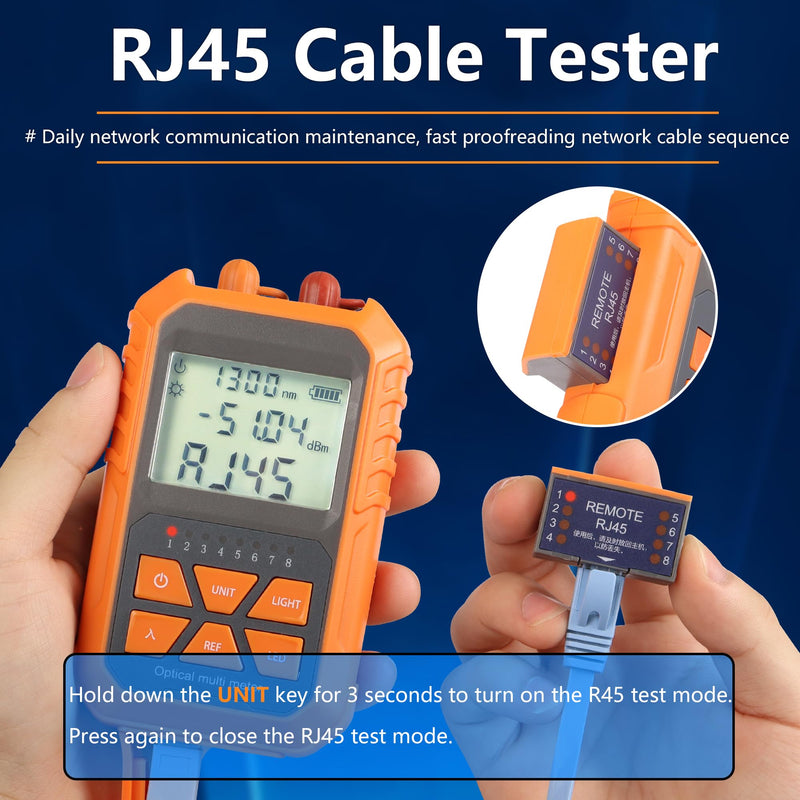 SinLoon Fiber Optic Power Meter, Fiber Optic Tester, Portable Network Cable Tester, FC/SC/ST, Universal Interface, Fiber Optic Tester, 2MW, Visual Fault Location, LED Lighting, OPM/VFL