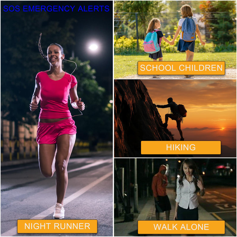 130dB Personal Safety Alarm Strobe Light. Loud Sound Keychain Siren with Carabiner for Women, School Children, Night Runners, Hiking. Bear Alarm Deterrent. SOS Emergency Self Defense Alerts. Glod Gold