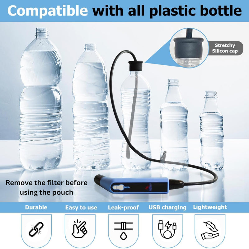 Orca Portable Travel Bidet Bottle Handheld Personal Sprayer, Electric Travel Bidet Camping Bathroom Personal Hygiene Cleaning Baby Care Toilet Sprayer Cleaning + 2 L Pouch