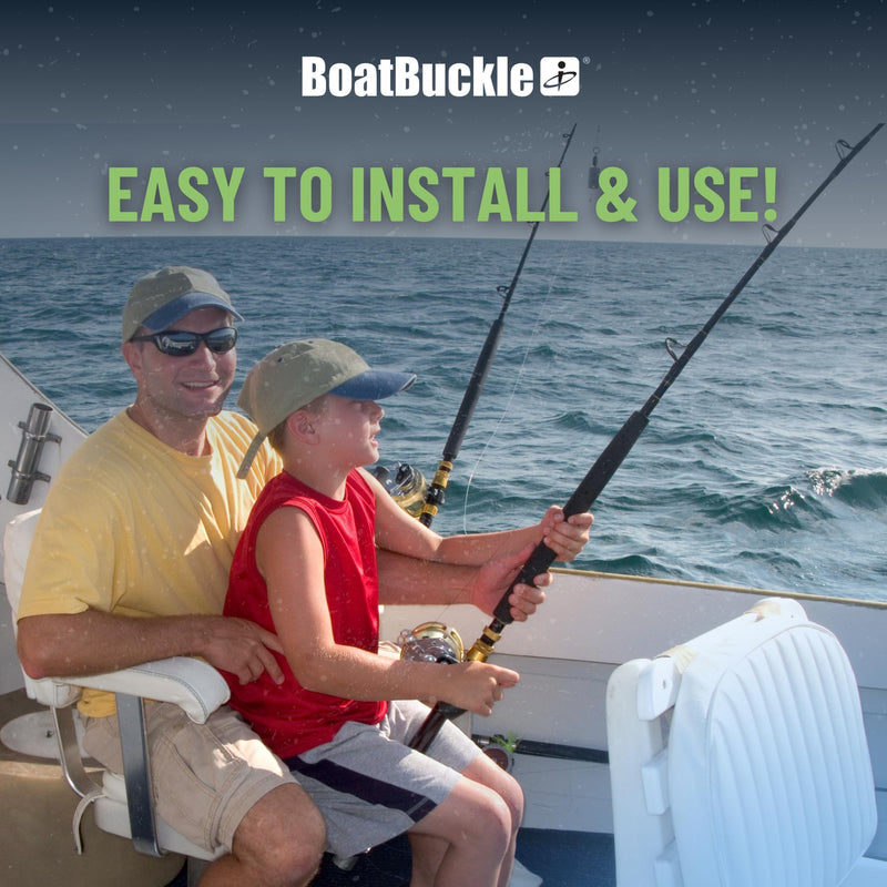 BoatBuckle Gunwale/Deck Mount Retractable Rod Tie-Down, 24-Inch Self-Retracting Fishing Rod Holder for Boats 24-Inch (1-Count)