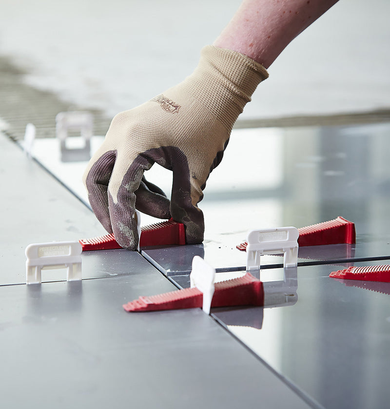 T-Lock ™ 1/16" (2mm) 100 Clips " PERFECT LEVEL MASTER ™ Professional " Anti lippage " Tile Leveling System - (spacers only), Red Wedges not Included and Sold Separately! (1)