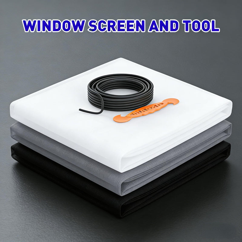 MAGZO Window Screen Replacement Mesh 59"W x 196"L - Pet Resistant Premium & Durable Polyester Screen Door Mesh, Allows Fresh Air in, DIY Repair Kit Includes Tool for Sliding Doors,Windows,Patio, Gray 59 X 196 Inch