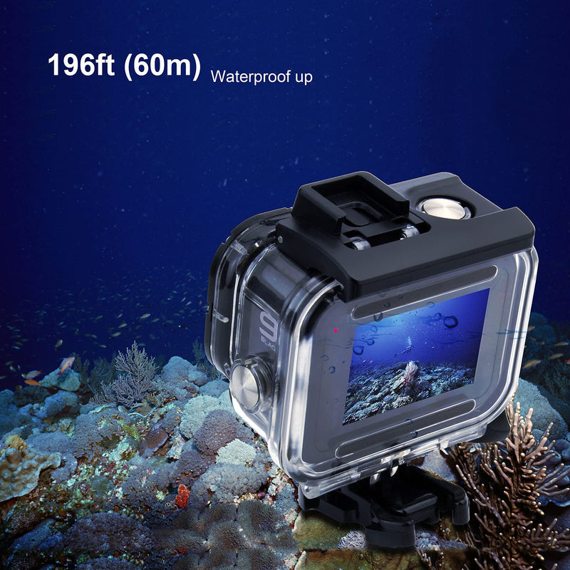 Waterproof Housing Case for GoPro Hero 9 10 11 12 Black, 60M Underwater Protective Dive Housing Shell with 2 Cold Shoe Adapters Brackets Accessories for Go Pro Hero 12 11 10 9 Black Cameras Waterproof Case for Hero 12/11/10/9 Black