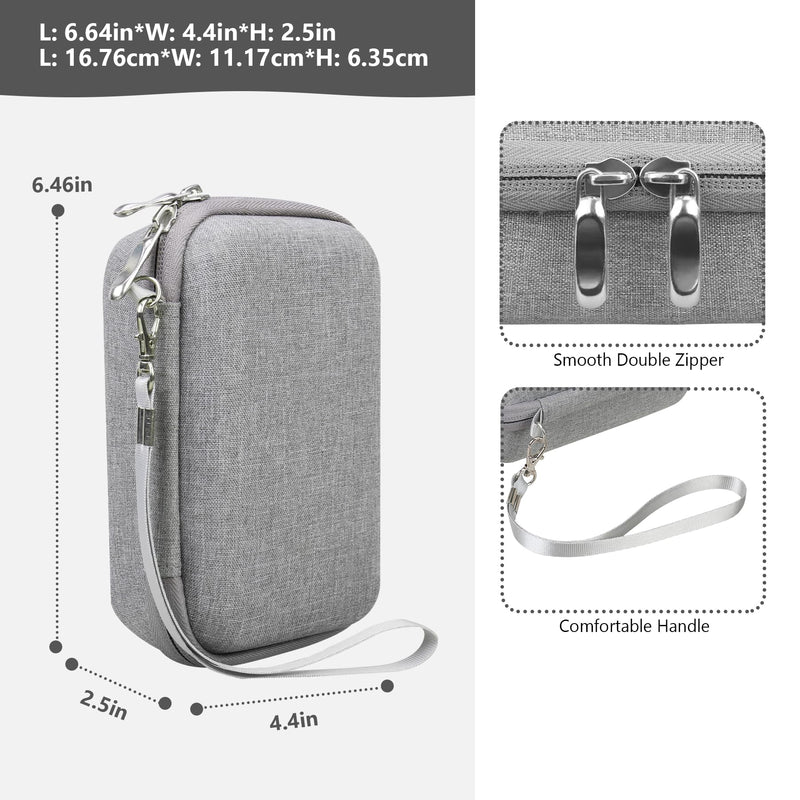 Hard Case for iDPRT/PRT/HPRT Portable Sticker Maker Machine Sticker Printer, Mini Thermal Printer Bluetooth Portable Storage Case with Mesh Pocket for Roll Paper, Grey