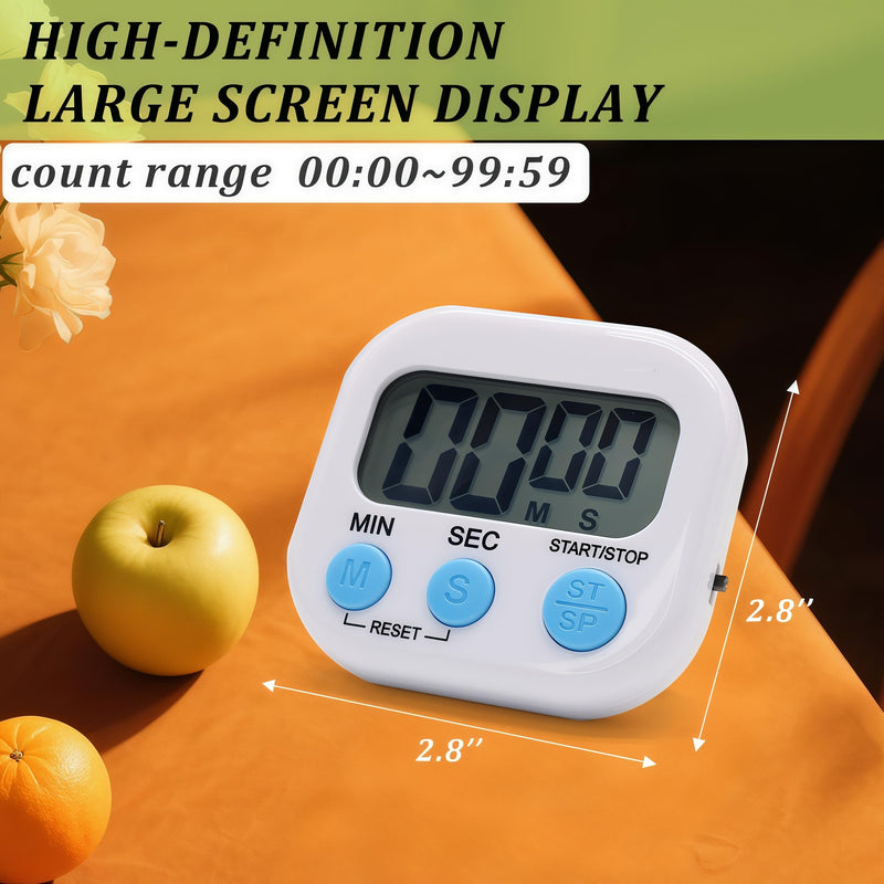 12 Pack Multi-Function Electronic Timer - Kitchen Timer,Magnetic Digital Timers,Big LCD Display, ON/Off Switch,Extensively Use in Cooking,Gym, Meeting, Classroom,Kitchen,Study,Work,Outdoor Activities 12