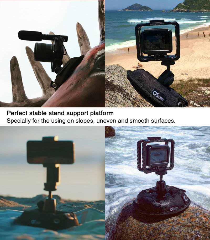 OctoPad Universal Table Tripod Base Stand, Bean Bag, Perfect for Slopes, Uneven Surfaces, with Universal 1/4" Thread, for Camera, Smartphones, Gimbals, Flashes, Monitors, Microphones L