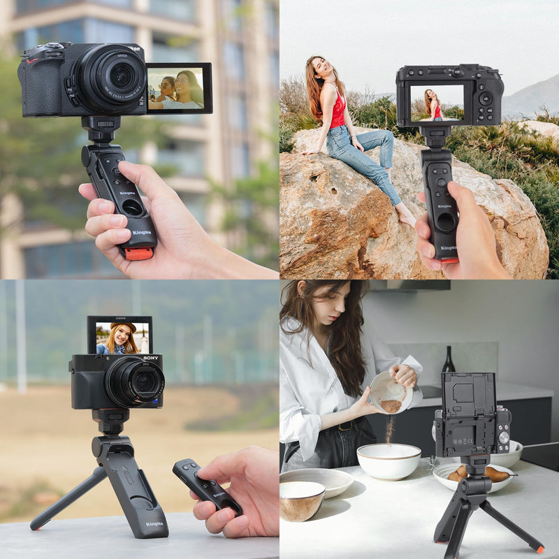 King Ma Camera Mini Tripod with Remote Handle Camera Tripods Small Camera Holder Compatible with Sony ZV-1F ZV-E10 ZV-1 ZV-E1 RX100VII & Canon EOS R8 R5 R10 R50 & Nikon Z50 COOLPIX P950 Z6 II Z fc Z30