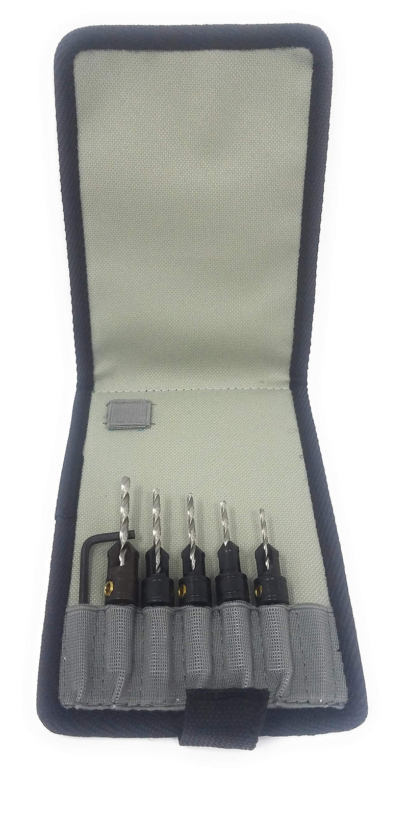 Make it Snappy Tools Brand Quick-Change 5-Pc. Countersink Drill Bit Set with Case. Proudly Made in The USA