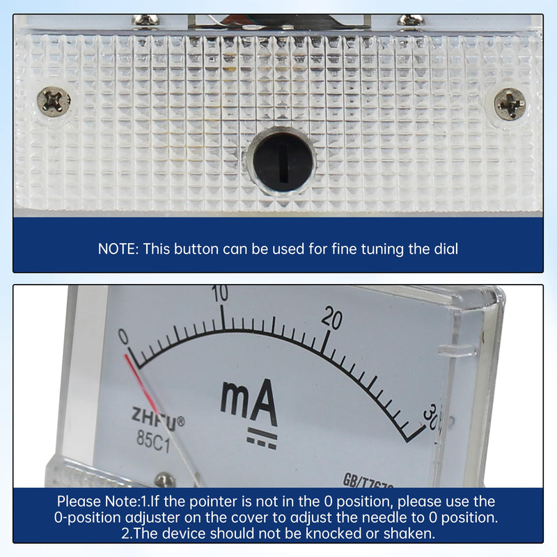 XUNKUNER Analog Current Panel Meter DC 0-30mA 85C1 Pointer Amp Ammeter 2.5 Accuracy for Auto Circuit Measurement Ampere Tester Gauge 30mA