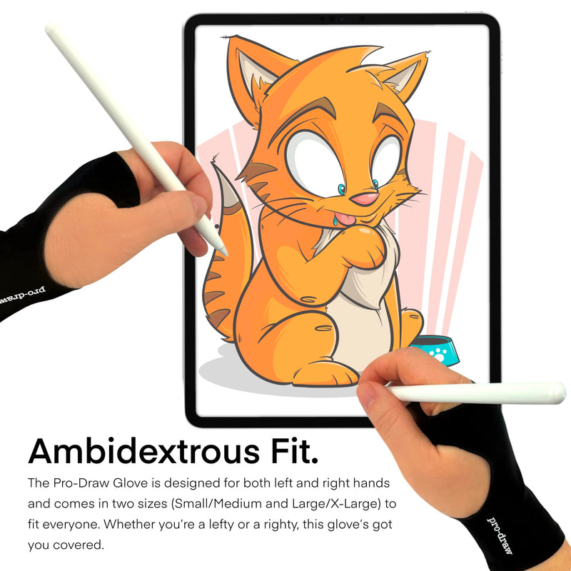 Artist Glove for iPad, Drawing Tablet, Sketching // Two & Three Finger Tap // Right or Left Hand Small/Medium