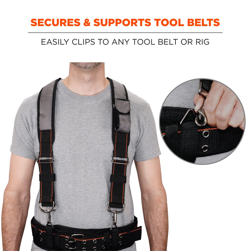Ergodyne Arsenal 5560 Tool Belt Suspenders, Padded Shoulders, Adjustable , 36"-48"