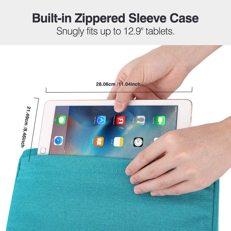 MoKo Tablet Pillow Holder, Pillow for iPad Multi-Angle Soft Tablet Stand Up to 12.9", Lap Pillow for eReaders, Books, Magazines, Fit iPad 10.2", iPad Air 3 2, iPad Pro 11"/ Pro 12.9" / 9.7" - Sea Blue