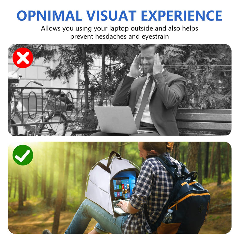 Universal Laptop Sun Shade and Privacy Foldable Shield Working Outdoor Travel Sun Shield for 13-16 inch MacBook Air Pro Dell Asus PC,(Have patents),Grey