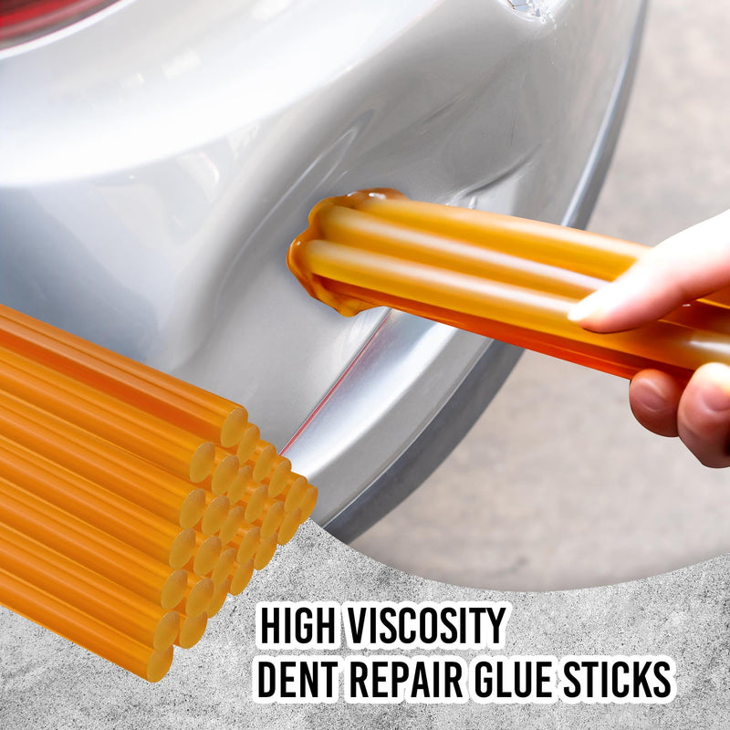 Dent Repair Glue Sticks, 0.43" x 8" Yellow hot Glue Sticks, 32 Pcs Paintless Dent Repair Kit Glue Sticks for Car Body Repair Dent Removal Tool