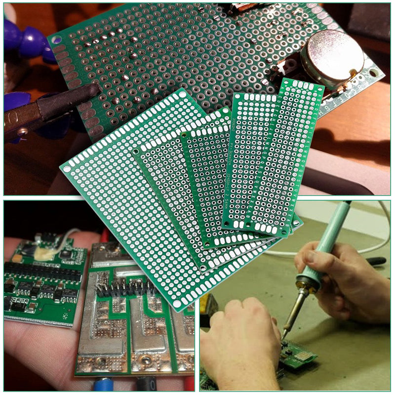 70pcs Double-Sided Hole Grid Board Kit - Nabance Double-Sided Hole Grid Board Hole Grid Board Circuit Board PCB Universal Board Kit 25 PCB Universal Board + 30 Header + 15 Screw Terminal