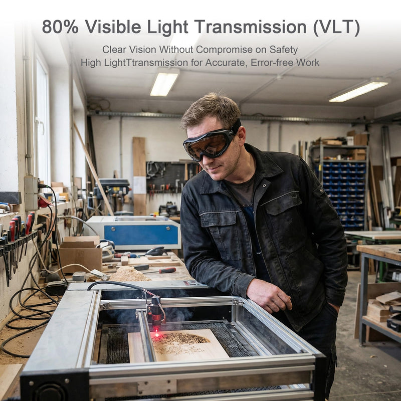 MCWlaser CO2 Laser Safety Goggles 10600nm 10.6um OD5+ Eye Protection Glasses For CO2 Laser Engraver Cutting Cutter EP-4 Style 10 Pro 10