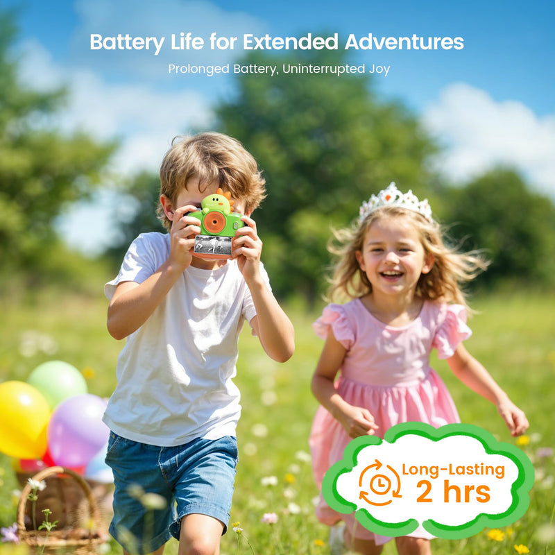 Dinosaur Camera for Kids, Kids Camera Instant Print, Bluetooth Kid Cameras Printer as Birthday Gifts for 2 to 11 Years Old Boys, Cameras for Kid with Sticker Paper, Dinosaur Toys for Toddlers