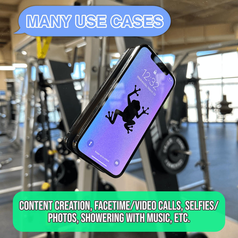 Suction Phone Card Holder Mount, Phone Wallet, Silicon Adhesive Phone Accessory for iPhone and Android, Hands-Free Mirror Shower Phone Holder, TikTok Videos and Selfies (Pink) Pink