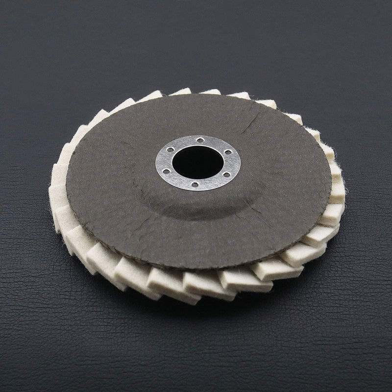 Be In Your Mind 5 Pcs Wool Felt Polishing Discs 125mm Serrated Washer Felt Disc for Stainless Steel Glass Metals Aluminum Angle Grinder Polishing Disc