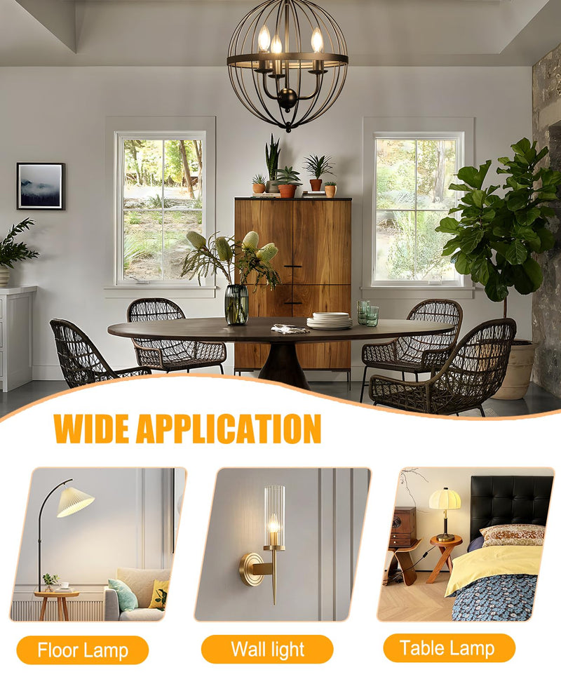 FELCO Dimmable Led Chandelier Light Bulbs, E12 Candelabra Bulb 60 Watt Equivalent, 5.5W Frosted B11 Led Filament Candle Lights for Chandeliers, 500LM Bright, 2700K, 12Pack 2700k Warm White 12 Pack