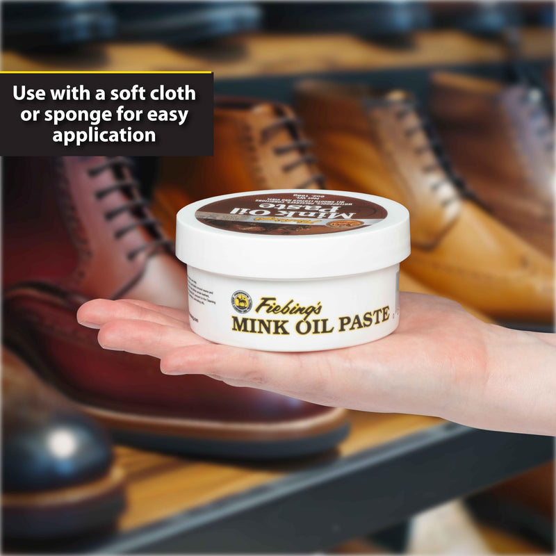 Fiebing's Mink Oil for Leather Boots (6 oz) - Leather Cleaner & Conditioner - Waterproof, Preserve, Soften All Smooth Leathercraft & Vinyl - Prevents Salt Stains - Use On Couch, Shoe, Purse & Belt 6 Ounce (Pack of 1)