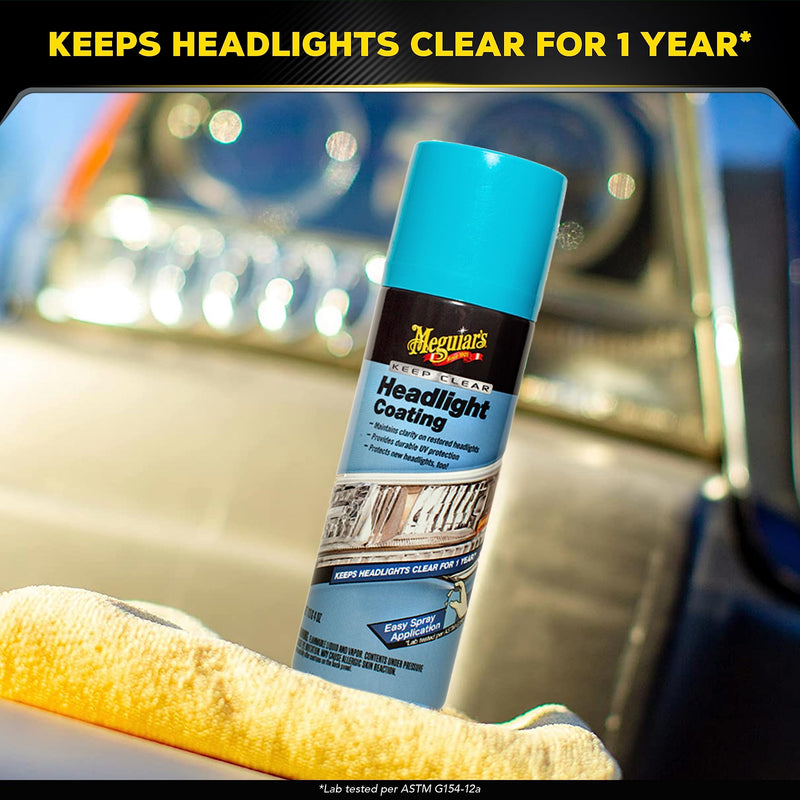 Meguiar's Keep Clear Headlight Coating - Durable, Long-Lasting Protection Prevents Oxidation and Prevents Yellowing for a Year - Easy Application - 4 Oz Aerosol