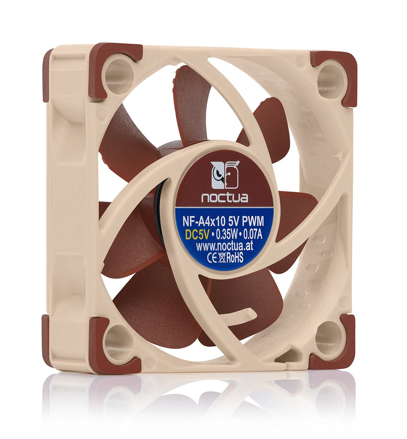 Noctua NF-A4x10 5V PWM, Premium Quiet Fan with USB Power Adaptor Cable, 4-Pin, 5V Version (40x10mm, Brown) (Pack of 2) 40x40x10 mm (Pack of 2)