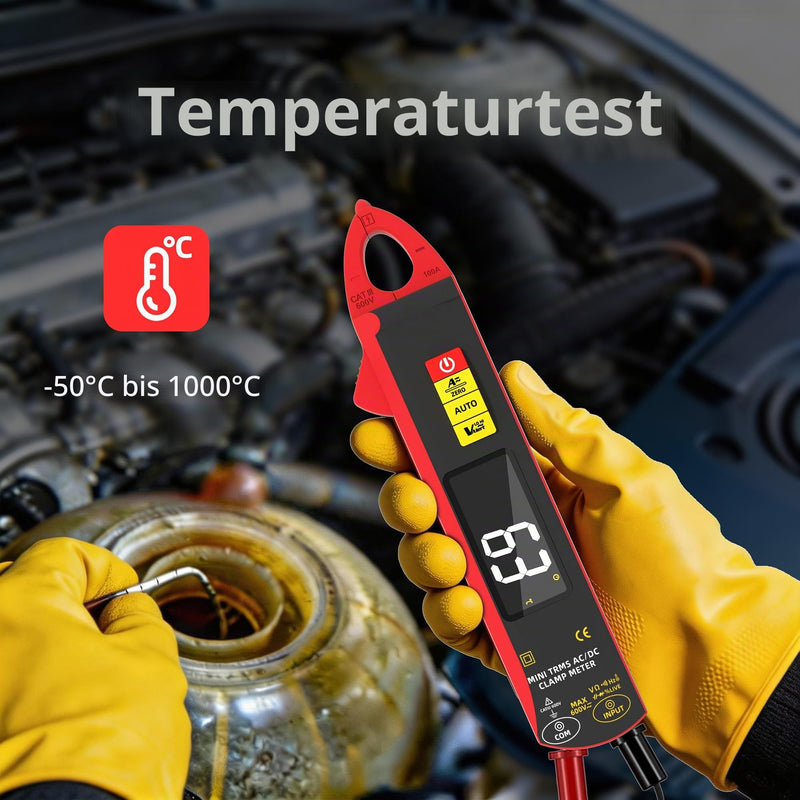 BSIDE UX1 Current Clamp DC AC 1 mA TRMS Mini Ampere Clamp Milliamps for Leak Current Car, Fully Automatic Intelligent Multimeter for Voltage Resistance Capacity Diode Temperature NCV Measuring
