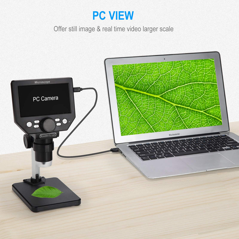 LCD Digital USB Microscope, Koolertron 4.3 Inch 1080P 8 Megapixel 1000X HD Magnification Zoom Wireless Microscope Camera for Adults/Children with 8 LED Light, 2000mAh Battery.