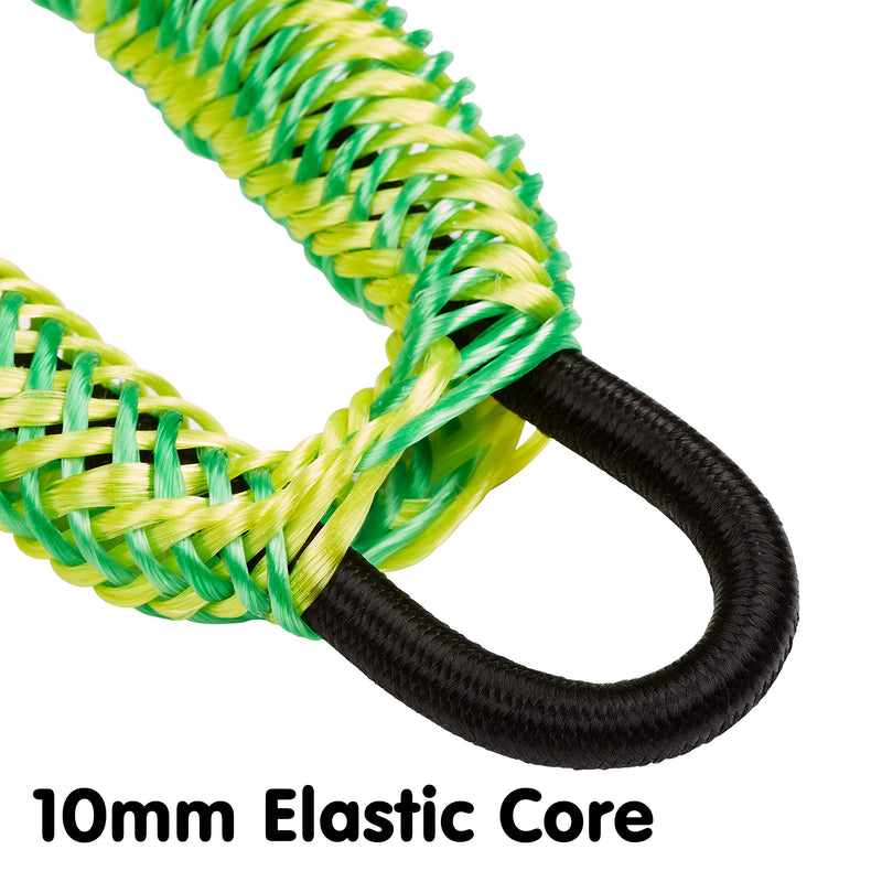 Skog Å Kust Premium PWC Bungee Dock Lines 2-Pack: 4 & 6 Foot Lengths Green & Yellow