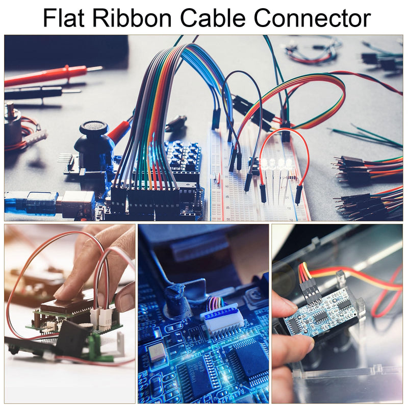 uxcell 2Pcs Flat Ribbon Cable 2.54mm Pitch 26 Pin Female to Female Rainbow IDC Flat Ribbon Wire Connector 118cm Length Wires