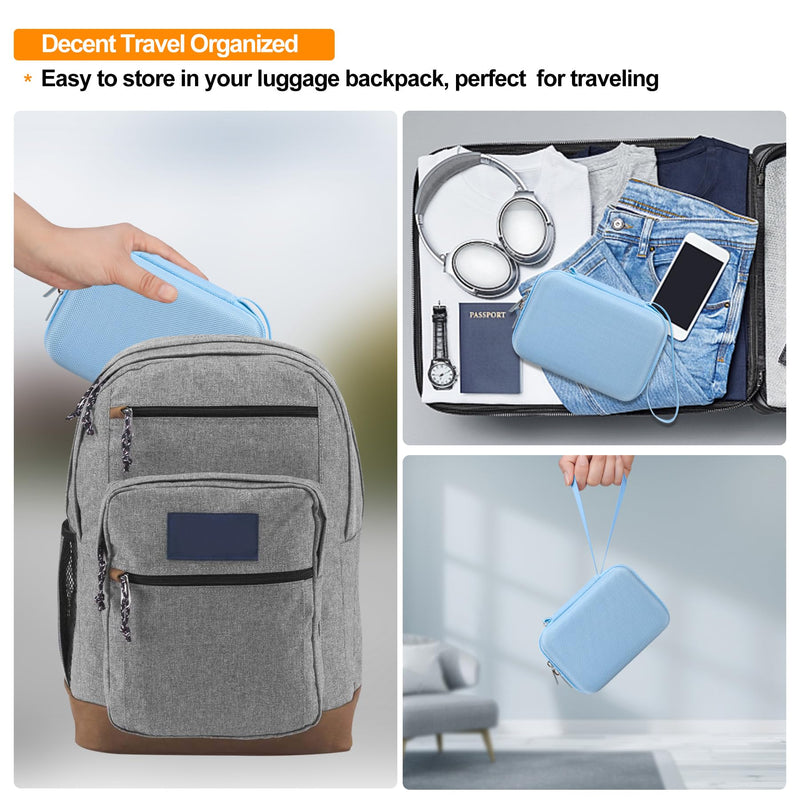 Elonbo Carry Case for iHealth Track Smart Upper Arm Blood Pressure Monitor, Wireless Bluetooth Blood Pressure Monitor, Travel Protective Bag, Storage Holder, Mesh Bag Fits Range Cuff, Blue