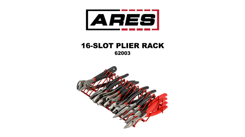 ARES 62004 2-Pc Black 10-Slot Plier Rack Set - Tool Drawer Organizer 2-Piece 10-Slot Plier Rack Set