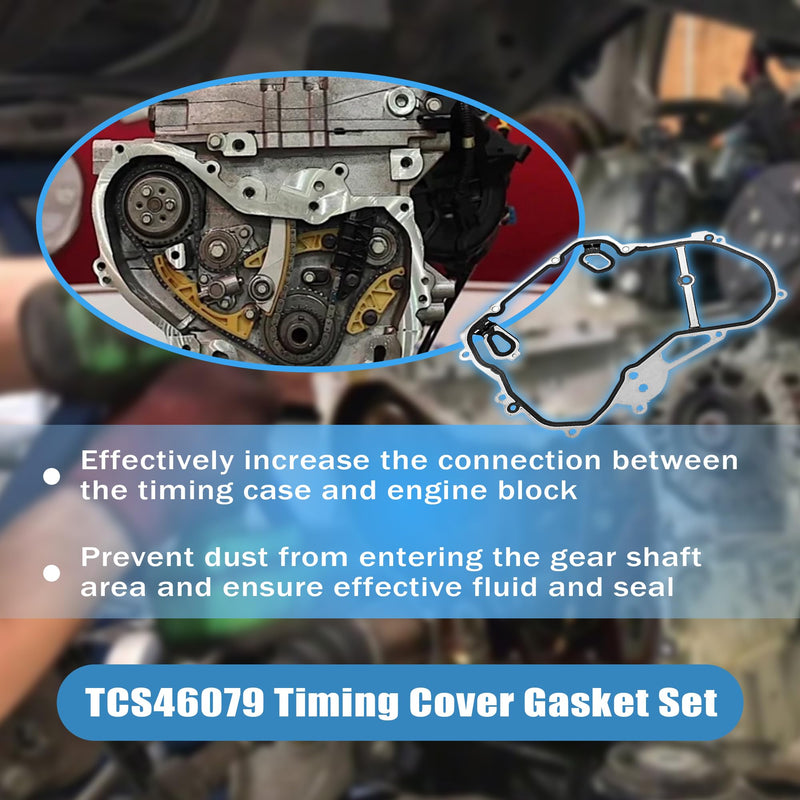 PartsFlow TCS46079 Timing Cover Gasket Set, Timing Chain Gasket for Chevy Cobalt Equinox HHR Malibu for GMC Terrain for Buick Regal LaCrosse 2.0L/2.2L/2.4L Replace# 12637040